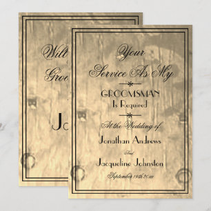 Marskalkars Coola Kommer du att vara min Groomsman Inbjudningar