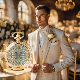 Marskalkars Gift Guld Pocket Watch Pearl Kusten El Armbandsur