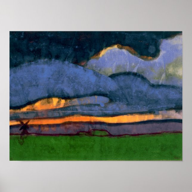 Marsklandskap med en kvarn | Emil Nolde | Poster (Framsidan)