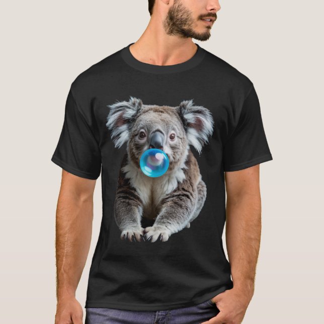 Marsupial Koalas Wildlife Koala Blowing Bubblegum  T Shirt (Framsida)