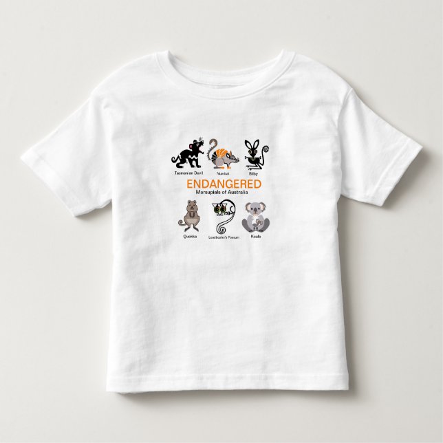 MARSUPIALS-Wildlife - Endangångna djur - T Shirt (Framsida)