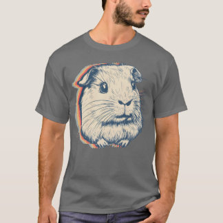 Marsvin Husdjur Retro Linje Konst Pojke T Shirt