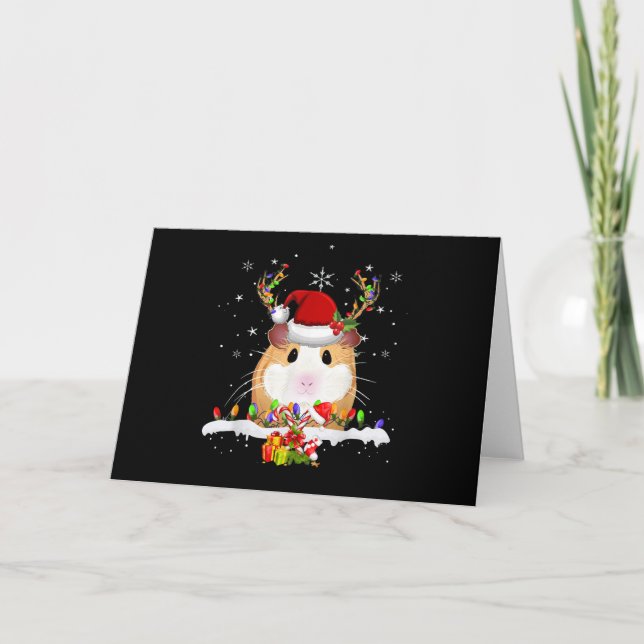 Marsvin Jul Tomte Julbelysning Kort (Framsida)