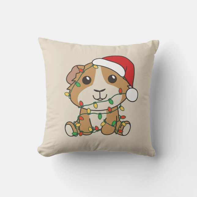 Marsvin Jul Vinter Djur Högtid Kudde (Framsida)
