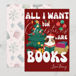 Marsvin som läser bok under julgranen julkort