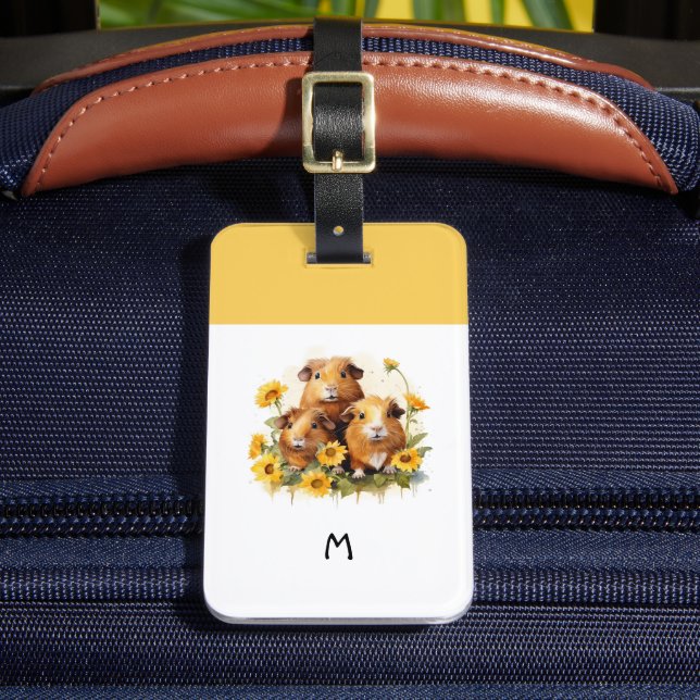 Marsvin Söta Egna Sällskapsdjur Monogrammerade Bagagebricka (Framsida Insitu 2)