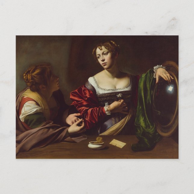 Marta och Maria Magdalena av Caravaggio Vykort (Framsida)