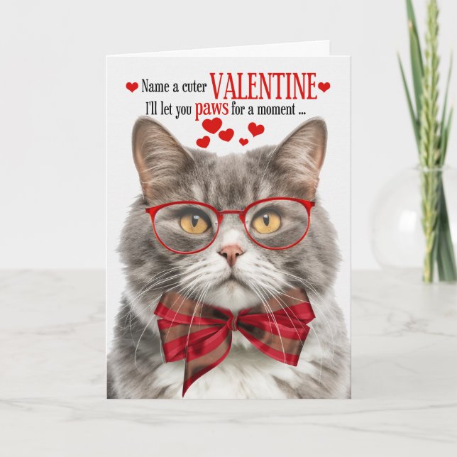 MarTabby katt Älskare Valentine Kattdjur Humor Helgkort (Framsida)