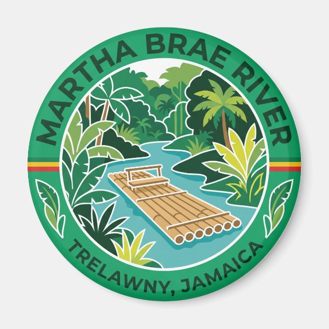 Martha Brae-floden Jamaica Magnet (Framsidan)