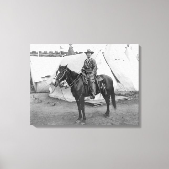 Martha Canary "Calamity Jane" på Horseback Canvastryck (Framsida)