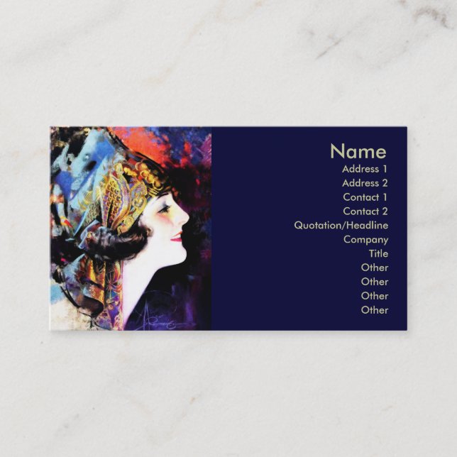 Martha Mansfield, tyst filmstjärna Visitkort (Framsida)