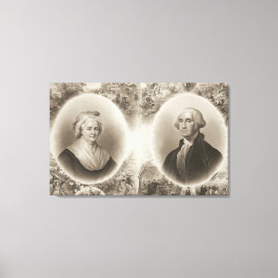 Martha och George Washington 1876 Canvastryck