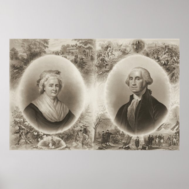 Martha och George Washington 1876 Poster (Framsidan)