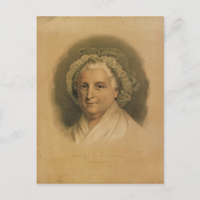 Martha Washington Porträtt av Ives Vykort (Framsida)