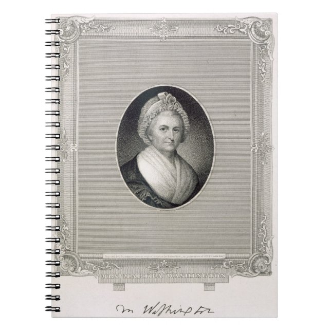 Martha Washington som inristas av James Barton Anteckningsbok Med Spiral (Framsidan)