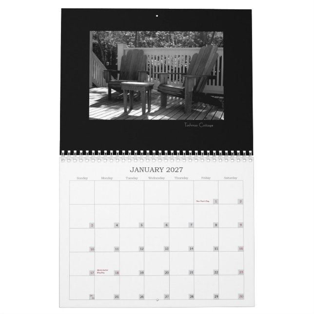 Marthas svart för vingårdö & vitkalender kalender (Jan 2027)
