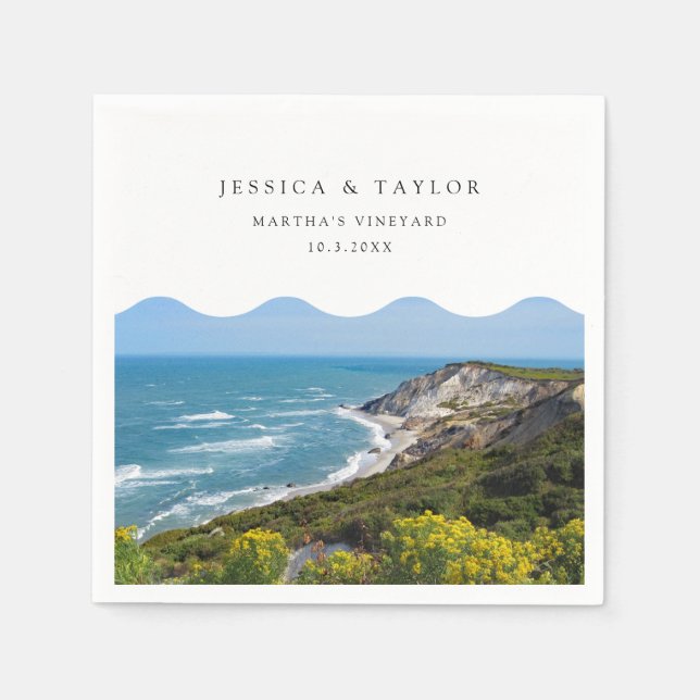 Martha's Vineyard Bröllop Anpassningsbar Cocktail  Pappersservett (Framsidan)
