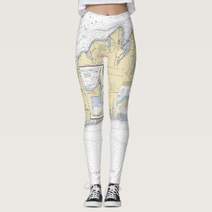 Martha's Vineyard Cape Cod MORSA Nautical Chart Leggings