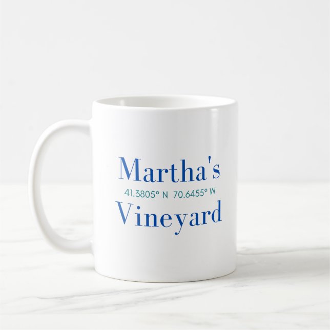 Martha's Vineyard Classic Mugg med GPS-koordinater (Vänster)