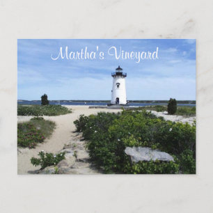 Martha's Vineyard Edgartown Lighthouse Post Card Vykort