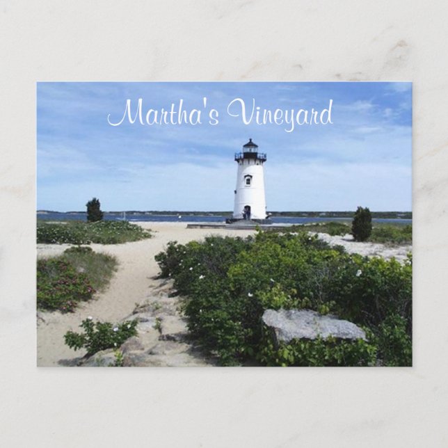 Martha's Vineyard Edgartown Lighthouse Post Card Vykort (Framsida)