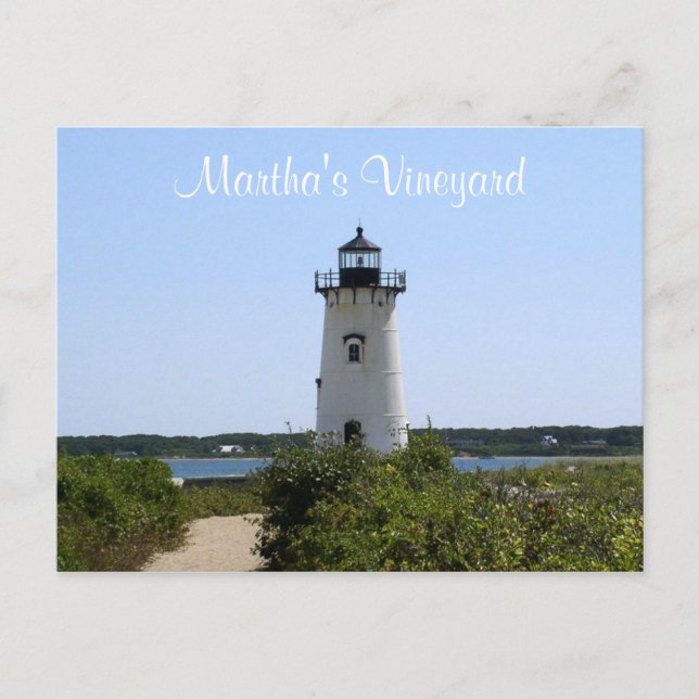 Martha's Vineyard Edgartown Lighthouse Post Card Vykort (Framsida)