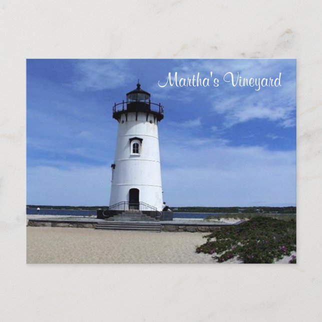 Martha's Vineyard Edgartown Lighthouse Post Card Vykort (Framsida)
