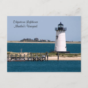 Martha's Vineyard, Edgartown Lighthouse Post Card Vykort