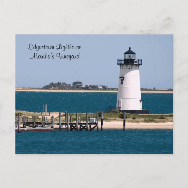 Martha's Vineyard, Edgartown Lighthouse Post Card Vykort (Framsida)