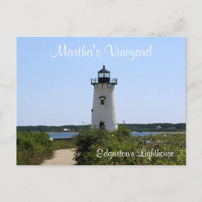 Martha's Vineyard Edgartown Lighthouse Post Card Vykort (Framsida)
