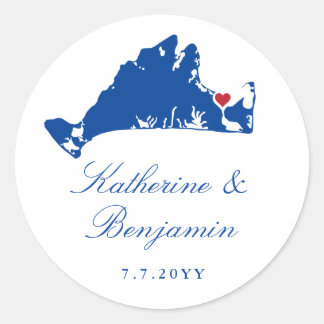 Martha's Vineyard Edgartown Navy Runt Klistermärke