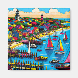 Martha's Vineyard | Färgkonst av Abstrakt Magnet