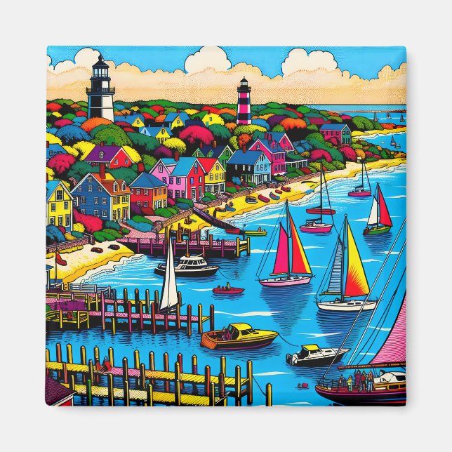 Martha's Vineyard | Färgkonst av Abstrakt Magnet (Framsidan)