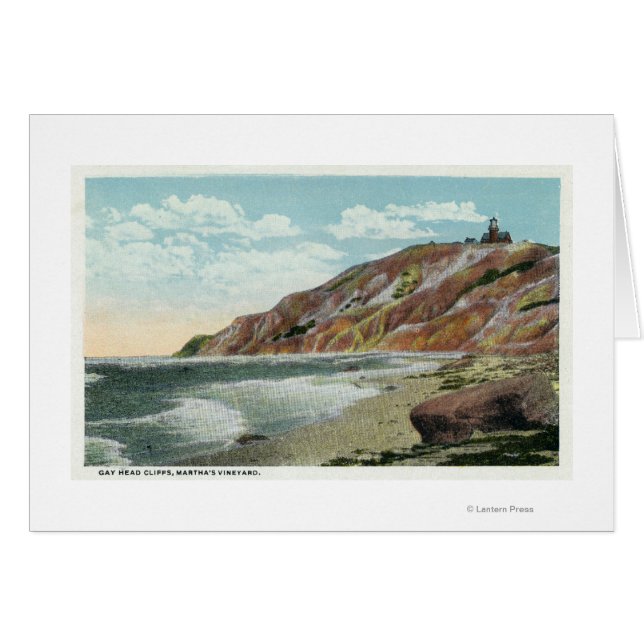 Martha's Vineyard, Gay Head Cliffs View Hälsningskort (Framsidan Horizontal)