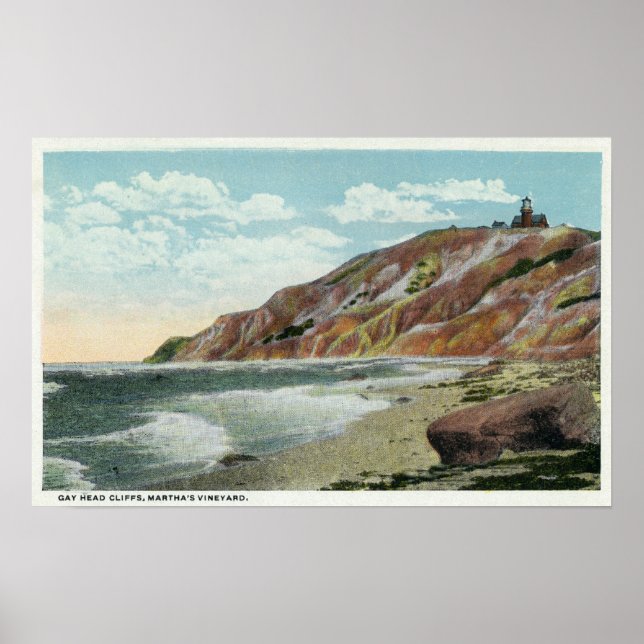 Martha's Vineyard, Gay Head Cliffs View Poster (Framsidan)