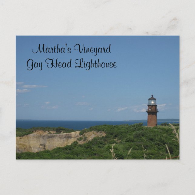 Martha's Vineyard Gay Head Light House Postcard Vykort (Framsida)