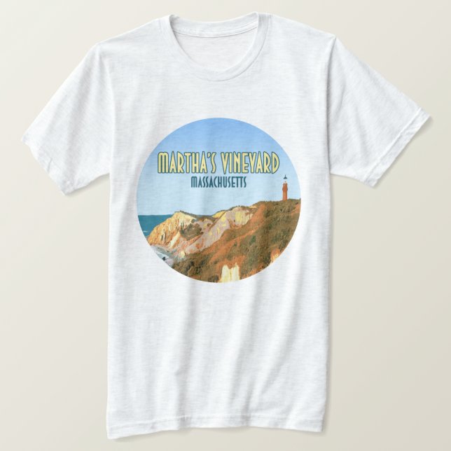 Marthas Vineyard Gay Head Lighthouse Massachusetts T Shirt (Design framsida)
