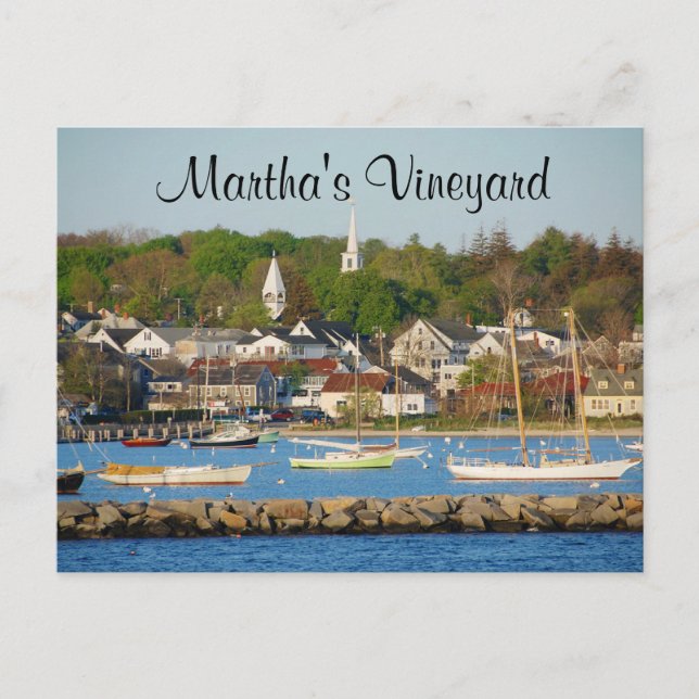 Martha's Vineyard Harbor Cape Cod Mass Post Card Vykort (Framsida)