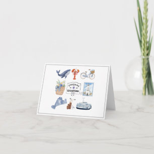 Martha's Vineyard Island Watercolor Blank Notecard Anteckningskort