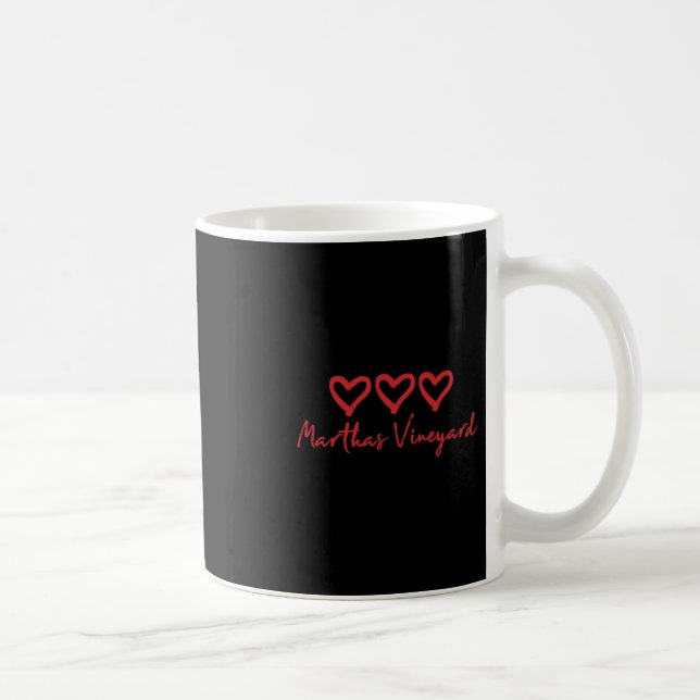 Marthas Vineyard Kärlek Hjärtan Älskar Strand Seme Kaffemugg (Höger)