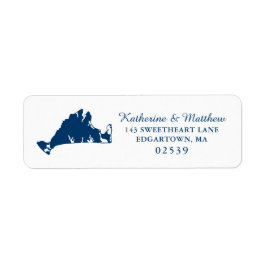 Marthas Vineyard Karta Bröllop Returadress Etikett