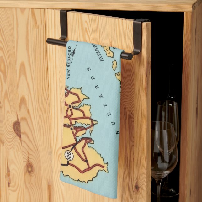Martha's Vineyard kustkarta  Kökshandduk (Thirds Fold)