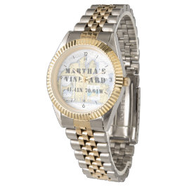 Martha's Vineyard Latitude Longitud Boater Armbandsur