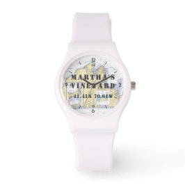 Martha's Vineyard Latitude Longitud Nautical Armbandsur