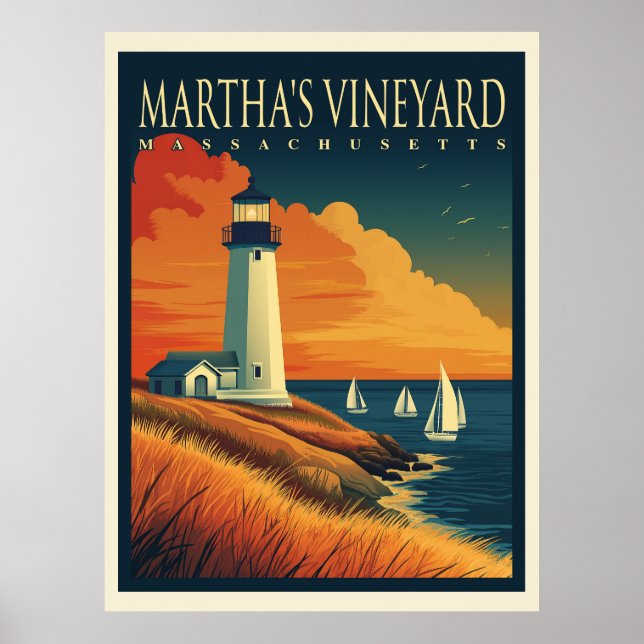 Martha's Vineyard Lighthouse Poster (Framsidan)