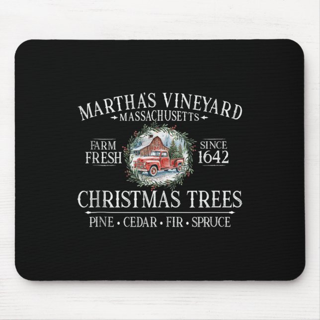 Martha's Vineyard Ma Christmas Trees Red Truck Whi Musmatta (Framsidan)