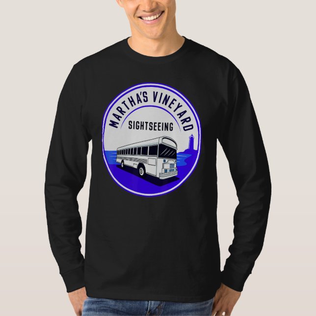 Martha's Vineyard MA  Sightseeing Bus Tour Men Wom T Shirt (Framsida)