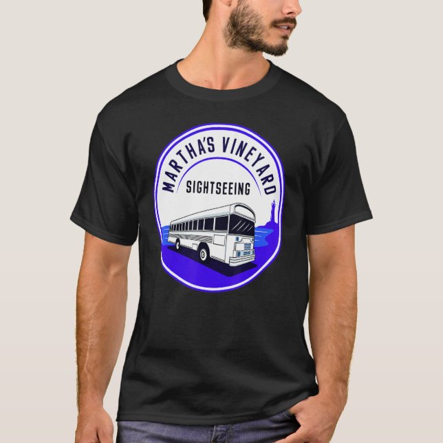 Martha's Vineyard MA  Sightseeing Bus Tour Men Wom T Shirt (Framsida)