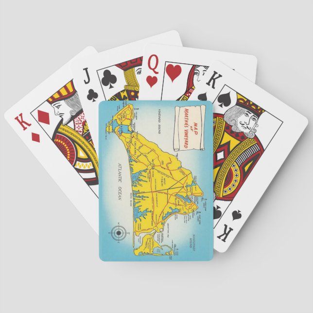 Martha's Vineyard Map Playing Cards Casinokort (Baksidan)