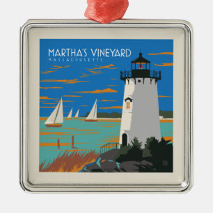 Martha's Vineyard, Massachusetts fyr Julgransprydnad Metall